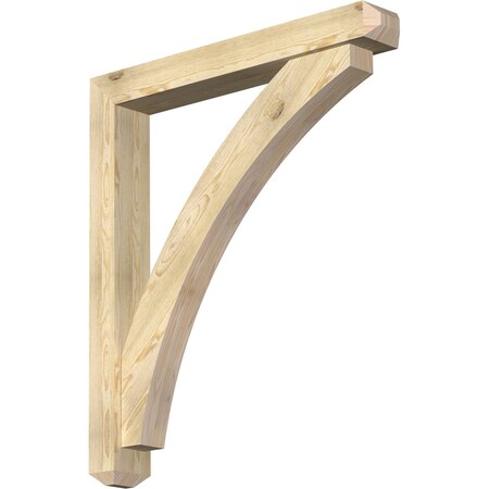 Ekena Millwork Thorton Craftsman Rough Sawn Bracket w/ Offset Brace, Douglas Fir, 6"W x 42"D x 48"H BKT0604X42X48THR04RDF